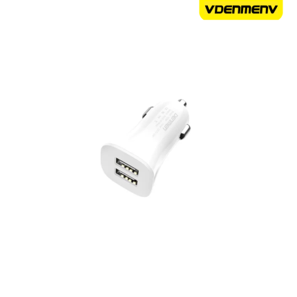 VDENMENV DZ06V Dual Port Car Charger with dual USB ports, 3.1A output, and Micro USB cable
