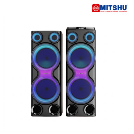 Mitshu MHT-H122 Speaker with 2x200W RMS output, dual 12-inch woofers, and LED rhythm lights
