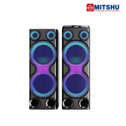Mitshu MHT-H122 Speaker with 2x200W RMS output, dual 12-inch woofers, and LED rhythm lights