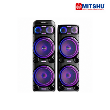 Mitshu MHT-H137 Speaker with 2x300W active and passive system, Mega Bass, and Bluetooth connectivity