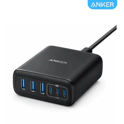 ANKER 112W 6-PORT GaN CHARGER A2154K11 with 2 USB-C and 4 USB-A charging ports