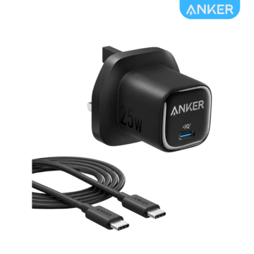 Anker 25W USB-C Charger B2656K11 with Type-C to Type-C cable and MultiProtect safety