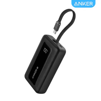 Anker 30W 10000mAh Power Bank A1688H11 Black with built-in USB-C cable and fast charging