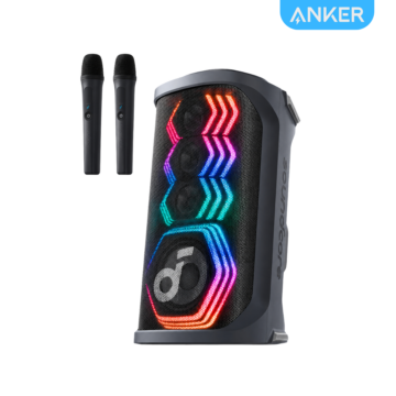 Anker Soundcore Rave 3S Wireless PartyBox A31A3012 with 200W sound, AI karaoke, dual microphones, and HexaGlow lights