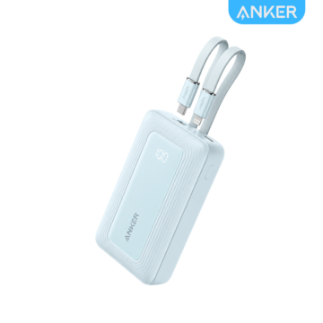 Anker Zolo 10K 30W Lightning Type-C 10000mAh Power Bank A1680H31 Blue with dual built-in cables and fast charging