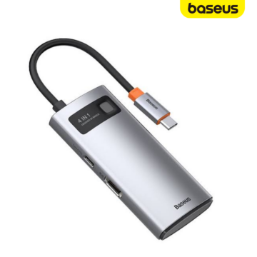 Baseus Metal Gleam Series 4 in 1 Type-C Hub with 100W PD charging, 4K display and 5Gbps USB 3.0