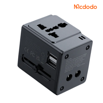 Mcdodo 10.5W Universal Travel Adapter with UK US EU AU plugs, two USB-A ports and AC socket