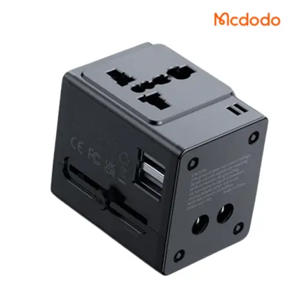 Mcdodo 10.5W Universal Travel Adapter with UK US EU AU plugs, two USB-A ports and AC socket