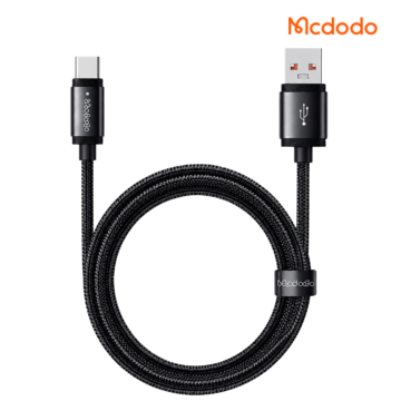 MCDODO CA-4730 USB to Type-C cable with 6A charging, LED indicator and nylon braided design