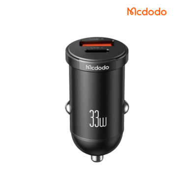 Mcdodo CC-2320 33W dual-port car charger with USB-C, USB-A, LED indicator and fast charging