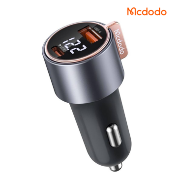 Mcdodo CC-3690 75W fast car charger with USB-C, USB-A and digital voltage display
