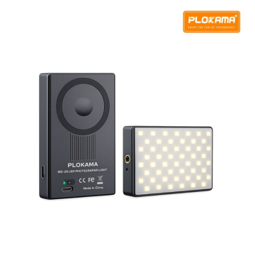 PLOKAMA MS-20 LED Photography Light with 6W bright LED output and rechargeable battery