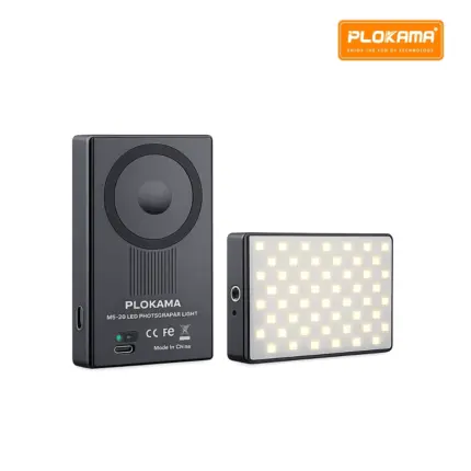 PLOKAMA MS-20 LED Photography Light with 6W bright LED output and rechargeable battery