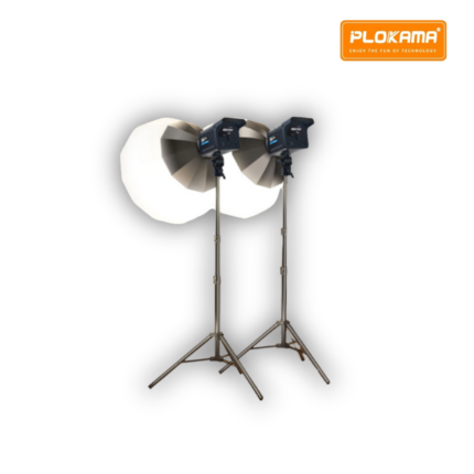 Plokama PK-400S Kit B professional LED video light kit with remote control and adjustable color modes