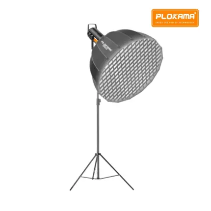 Plokama PK-600S Kit B Studio Light with 300W LED lighting, adjustable brightness, and softbox diffuser