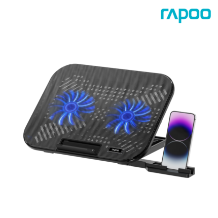 RAPOO CF200 LAPTOP COOLING PAD with dual cooling fans and 6 adjustable ergonomic angles