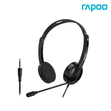 RAPOO H101 WIRED STEREO HEADPHONE with rotary microphone, in-line volume control and 3.5mm connection