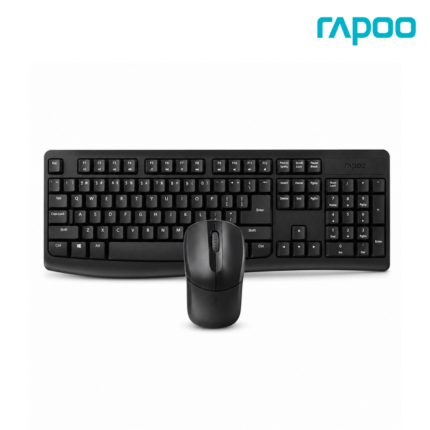 RAPOO X1800 PRO WIRELESS COMBO KEYBOARD with 2.4GHz wireless keyboard, mouse, and USB receiver