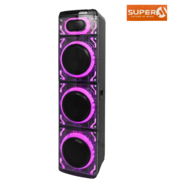 Super M-2133 professional party speaker system with triple 10 inch woofers and LED rings.