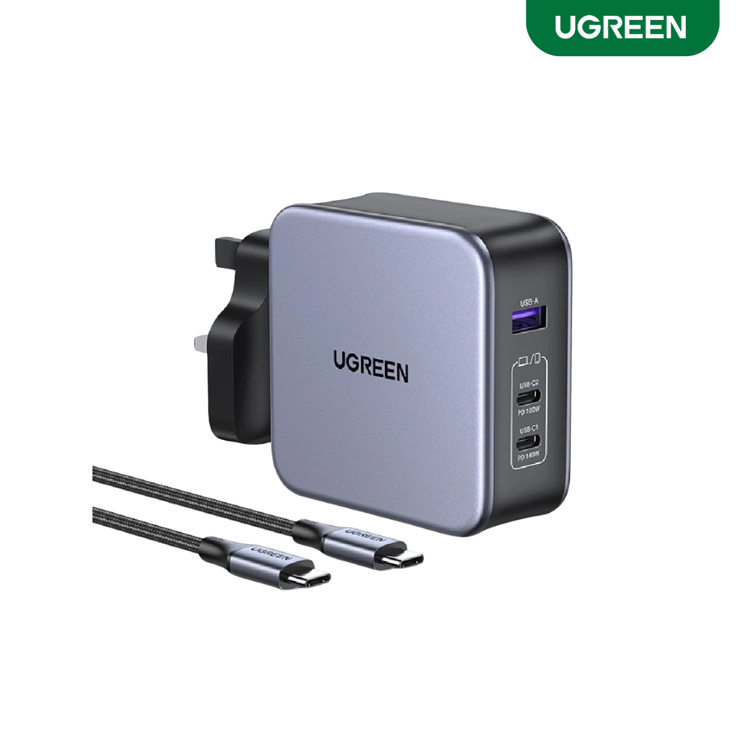 UGREEN 140W 3-Port GaN Charger with PD3.1 and USB-C to USB-C Cable