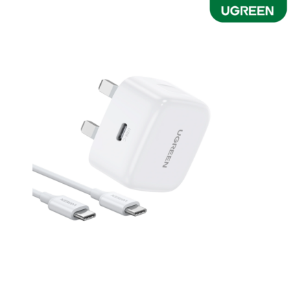 UGREEN 20W C DOC & C-C 1M Cable CD137 with fast charging and Thermal Guard™