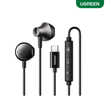 UGREEN Wired Earphones with Type-C Connector, Built-In Microphone and In-Line Remote