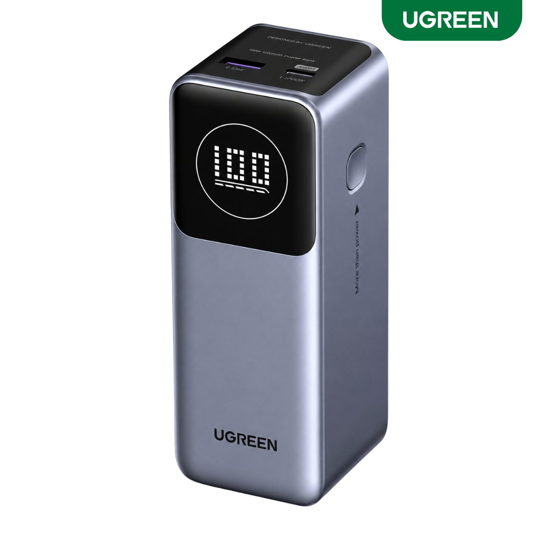 UGREEN 100W 12000mAh Fast Charging Power Bank PB724 with 100W USB-C output and digital display
