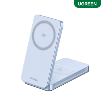 UGREEN 25W 2-in-1 Magnetic Wireless Charger W756 with Qi2 charging, foldable stand and strong magnetic hold