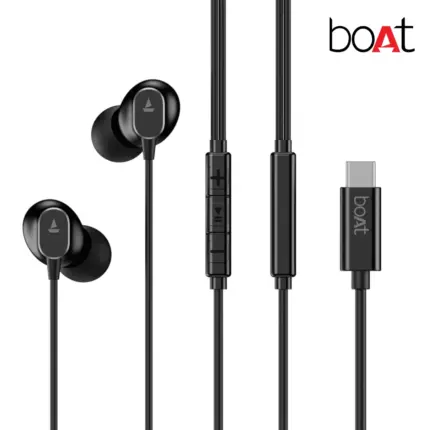 boAt BassHeads 90C Earphones with 10mm Drivers, USB Type-C Connectivity, Built-in Microphone and 120cm Cable