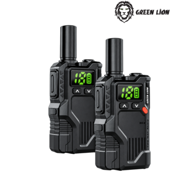 Green Lion GPX600 Walkie Talkie with 2–4km range, 16 analog channels, and 2500mAh battery