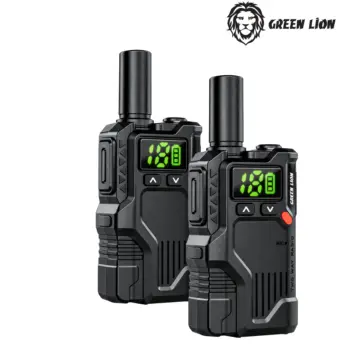 Green Lion GPX600 Walkie Talkie with 2–4km range, 16 analog channels, and 2500mAh battery