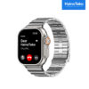 HAINOTEKO 34 Smartwatch Silver with 2.02-inch AMOLED display, Bluetooth calling, and 1GB built-in storage