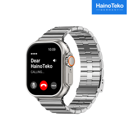 HAINOTEKO 34 Smartwatch Silver with 2.02-inch AMOLED display, Bluetooth calling, and 1GB built-in storage