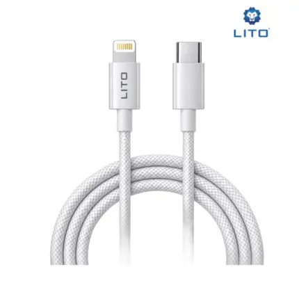 LITO LD04CL C to Lightning Braided Cable with 27W fast charging, smart chip, and nylon braided design