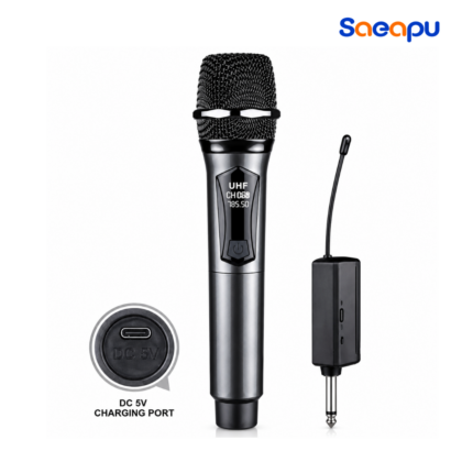 Saeapu TTD-M55 Single Wireless Microphone with clear wireless audio, compact design, and easy setup