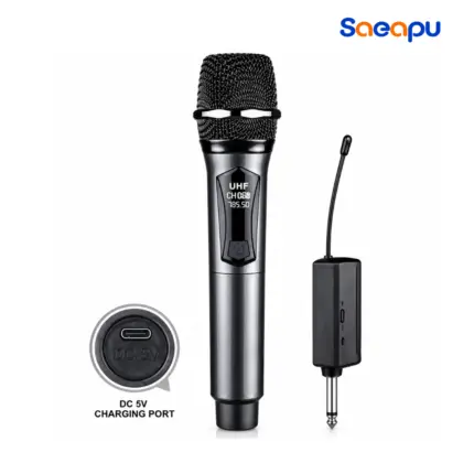 Saeapu TTD-M55 Single Wireless Microphone with clear wireless audio, compact design, and easy setup