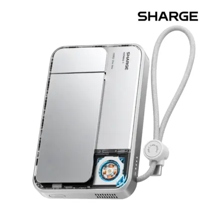 SHARGE ICEMAG 3 Power Bank 35W 10K with Qi2 25W charging, active cooling, and foldable kickstand