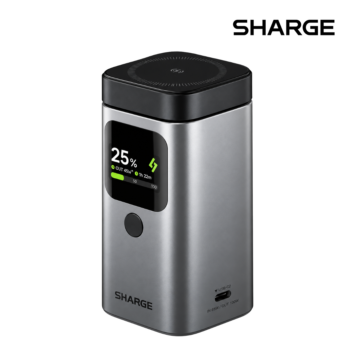 Sharge Stangmag 100W 15000mAh Power Bank with 100W USB-C charging, 15W magnetic wireless charging, and 3-device support