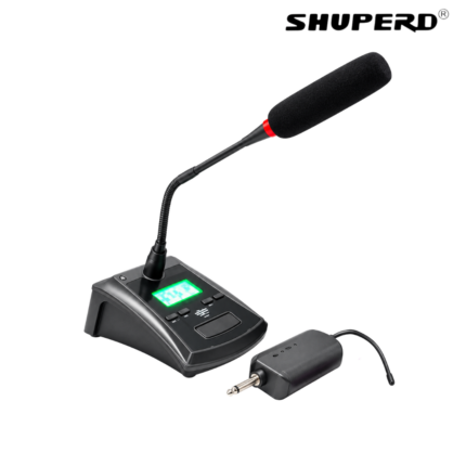 SHUPERD M 7MT Wireless Conference Microphone with UHF connection, 30–60m range, and flexible neck