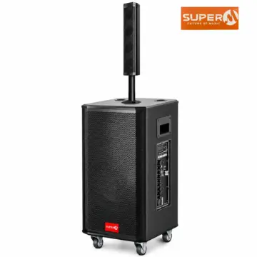 Super M-890 Party Box Speaker with 300W RMS Output, Dual 8-Inch Woofers, Bluetooth 5.0 and LED Lights