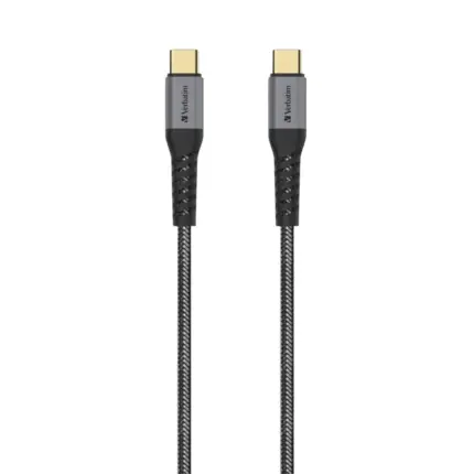 Verbatim Tough Max 1.2M Type-C Cable with 100W PD Fast Charging, DuPont Kevlar Fibre and Double-Layer Nylon Braiding